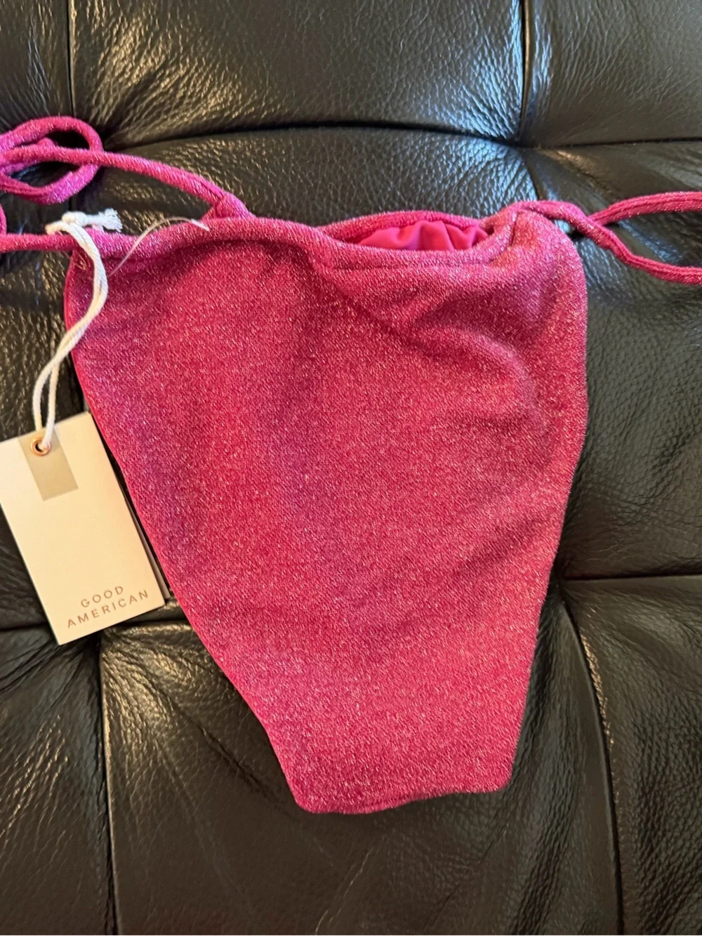 Good American Sparkle Tiny Ties Bikini Bottoms Size 2/Med